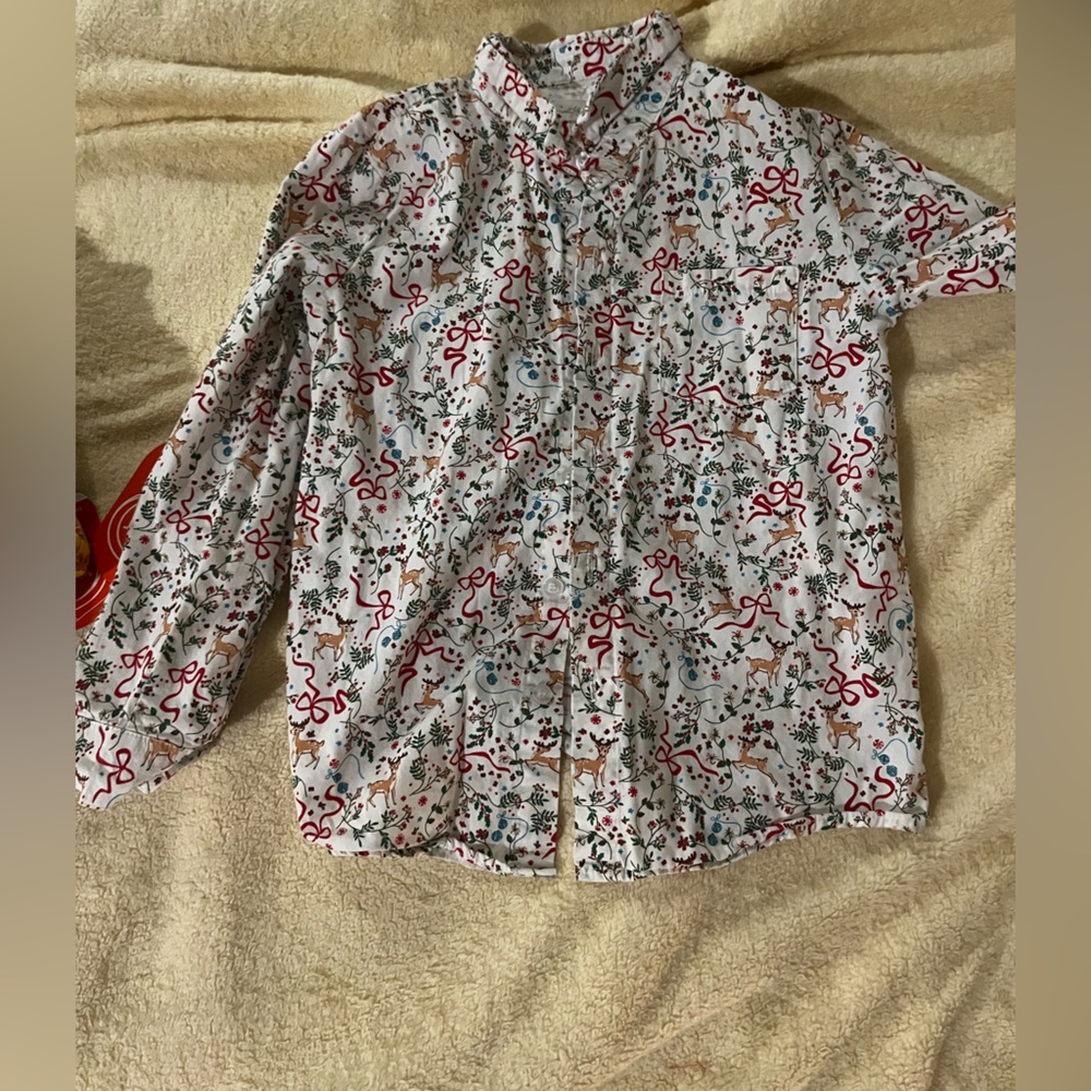 Worn twice sweet honey holiday boys button down shirt